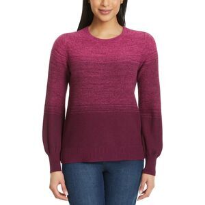 Gloria Vanderbilt Sweater Women’s Crewneck Knit Long Sleeve Burgundy Small